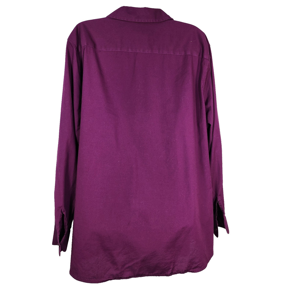 Foxcroft Lane Bryant Shirt Women Size 22 Wrinkle Free Stretch Button Long Sleeve - Picture 2 of 9